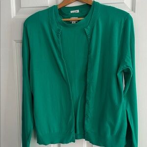 J Crew women’s 100% cotton cardigan and shell sweater set good condition